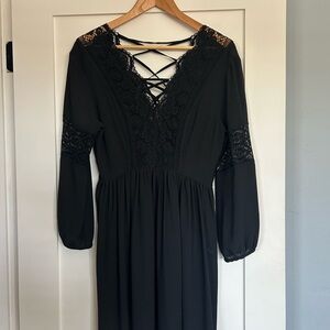 Sandro Elegant Black Lace Dress